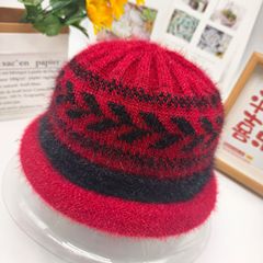 秋冬季新款女士針織帽中老年人媽媽毛線帽加絨加厚防寒保暖盆帽子