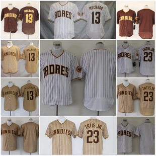 Wholesale San Diego Padres Jersey Uniforms 13 # 23 # Baseball Uniform Men's and Women's Sports Loose Short-Sleeved T-Shirts