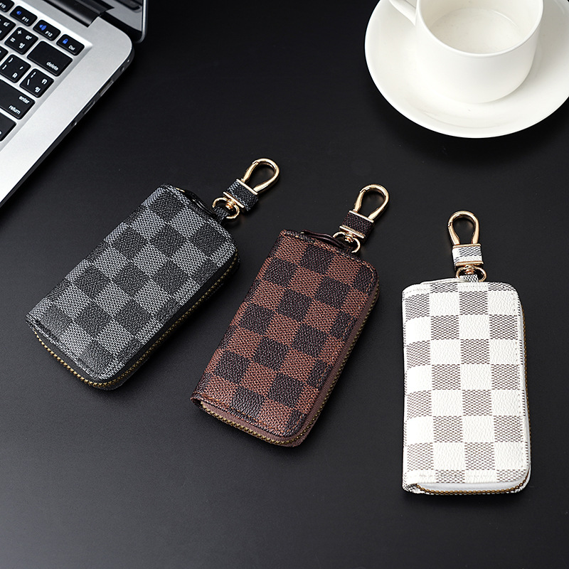Nueva moda Litchi patrón multifuncional clave caso hombres y mujeres clave de almacenamiento de cuero caso de gran capacidad integrada clave bolsa