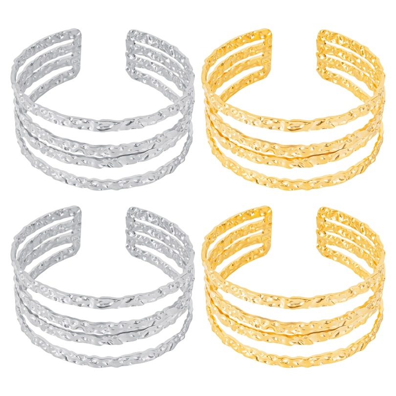 25g Weight Simple Style Solid Color 304 Stainless Steel 18K Gold Plated Bangle In Bulk