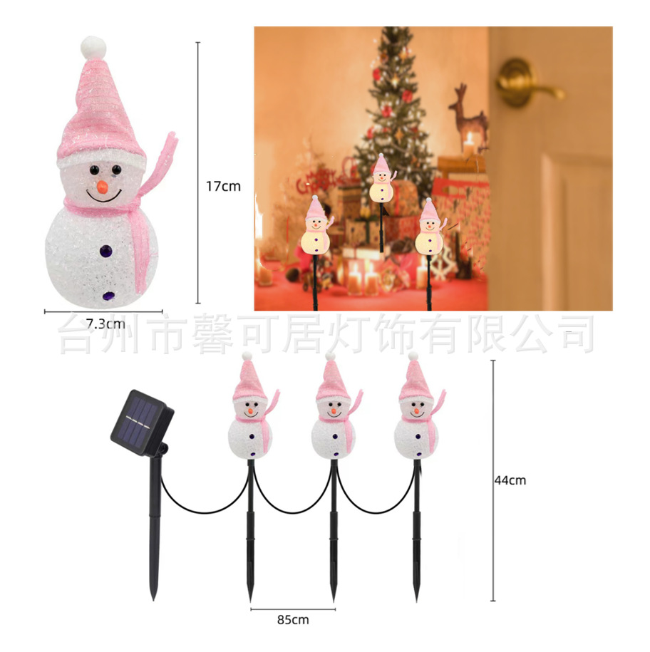 Lámpara de Tierra solar decoración de Navidad lámpara de muñeco de nieve al aire libre jardín lámpara de paisaje Césped lámpara de tierra transfronteriza