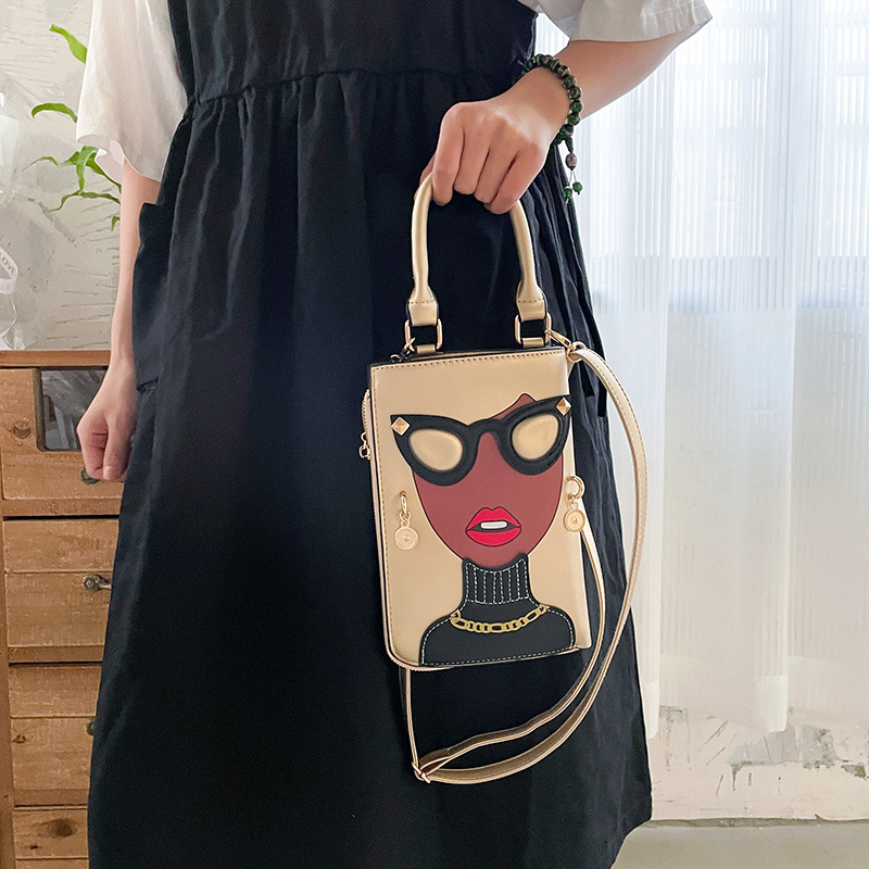 345g Weight Cotton Lining Material Sewing Thread Fashion Element Zipper Closure Type Single Shoulder Strap Strap Type Crossbody Bag Bags Type Casual, Shopping Occasion Pu Leather Material Human Pattern All Seasons Season Women's Gender Streetwear Style Square Shape Medium Size Women's Medium Pu Leather Human Streetwear Sewing Thread Square Zipper Crossbody Bag 110