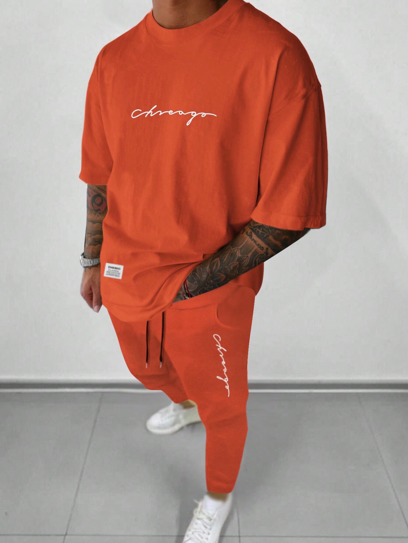 2024 nuevos hombres moda camiseta de manga corta pantalones otoño tendencia casual traje ME13 ML4