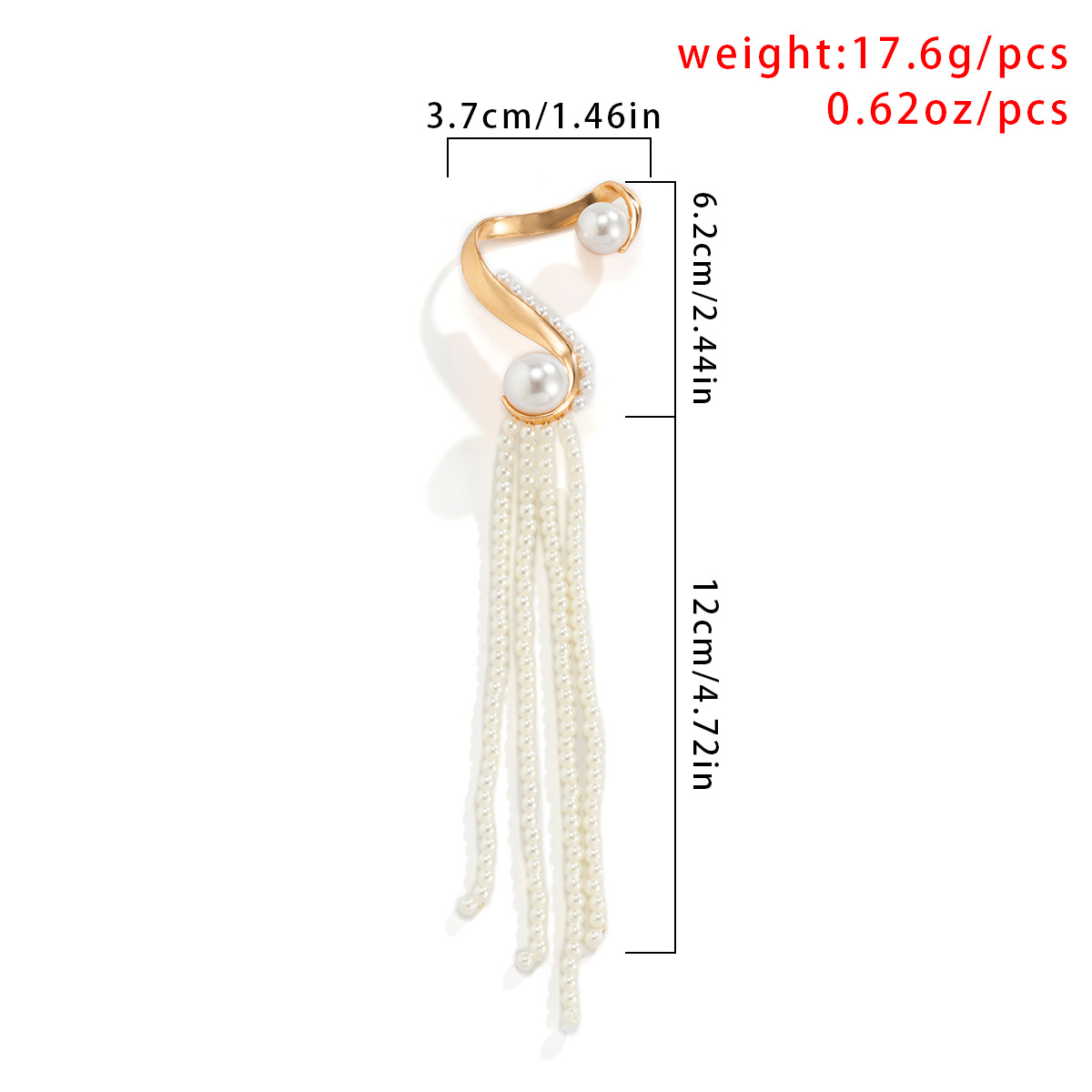 Fashion Geometric Tassel Alloy Copper Earrings Plating Arylic Artificial Pearl Copper Earrings display picture 1