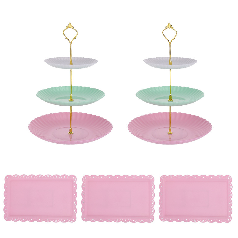 Estilo nórdico soporte de postre multi-capa soporte de la torta de la sala de estar mesa de café merienda plato Plato de frutas combinación merienda Candy soporte de exhibición
