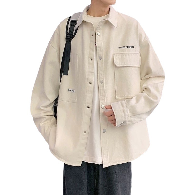 Camisa de manga larga de los hombres primavera y otoño nueva capa verano estilo japonés camisa juventud estudiante moda marca manga corta ropa superior