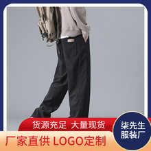 定制直筒灯芯绒卫裤男士潮牌新款宽松运动休闲阔腿男裤源头厂家