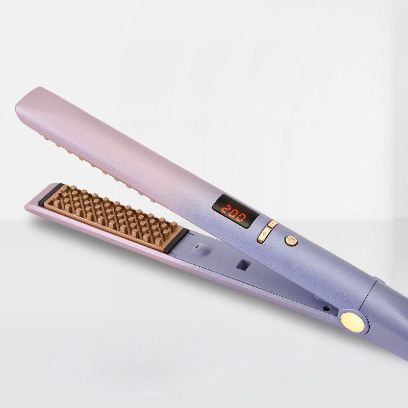 Piastre per capelli con controllo della temperatura LCD intelligente, ferri da stiro a doppio scopo per lisciare e arricciare_voghion.com