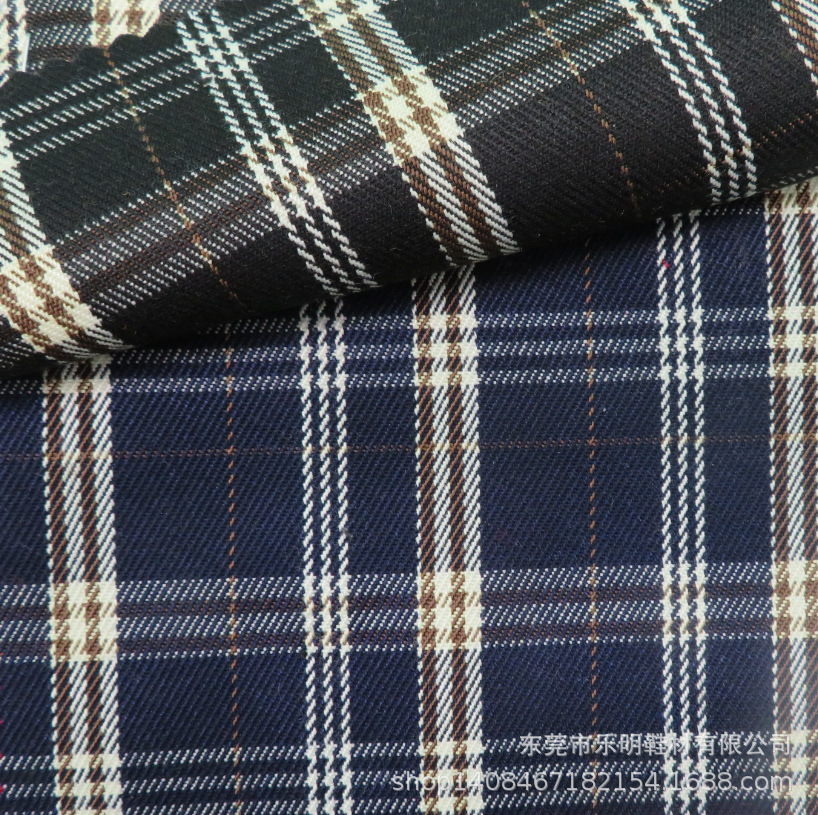 GB1009色织TR格子呢料适用鞋子帽子服装精纺西装呢料