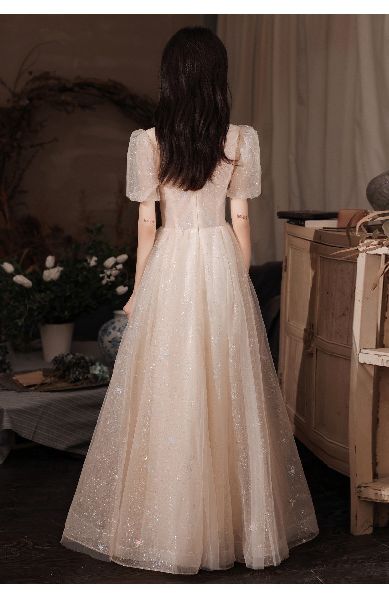 Women's Clothing Elegant Evening Gown For Women Style Student Vocal Performance Dress Temperamental Host Dress_ecoleips.com