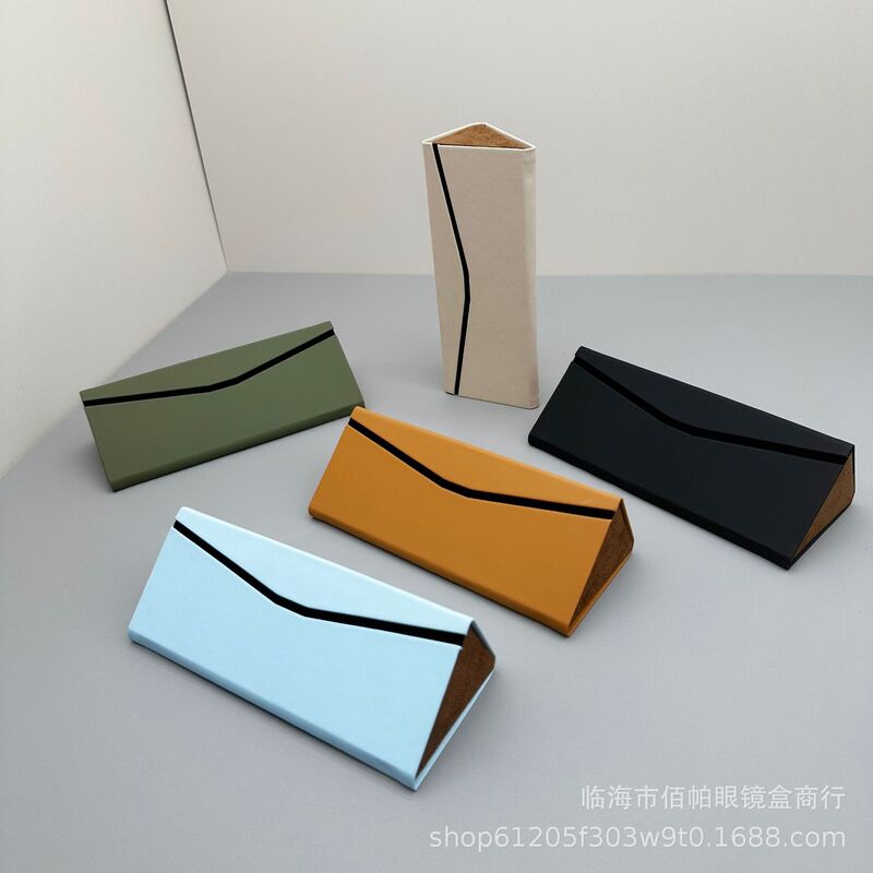 Glasses box wholesale sunglasses sunglasses box foldable triangle myopia flat mirror box high sense logo