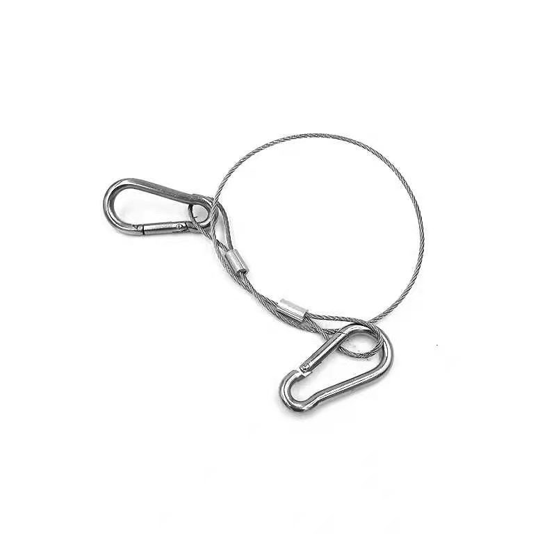 户外登山工具防丢弹簧绳 高空作业防丢失手绳 不锈钢丝包胶弹簧绳