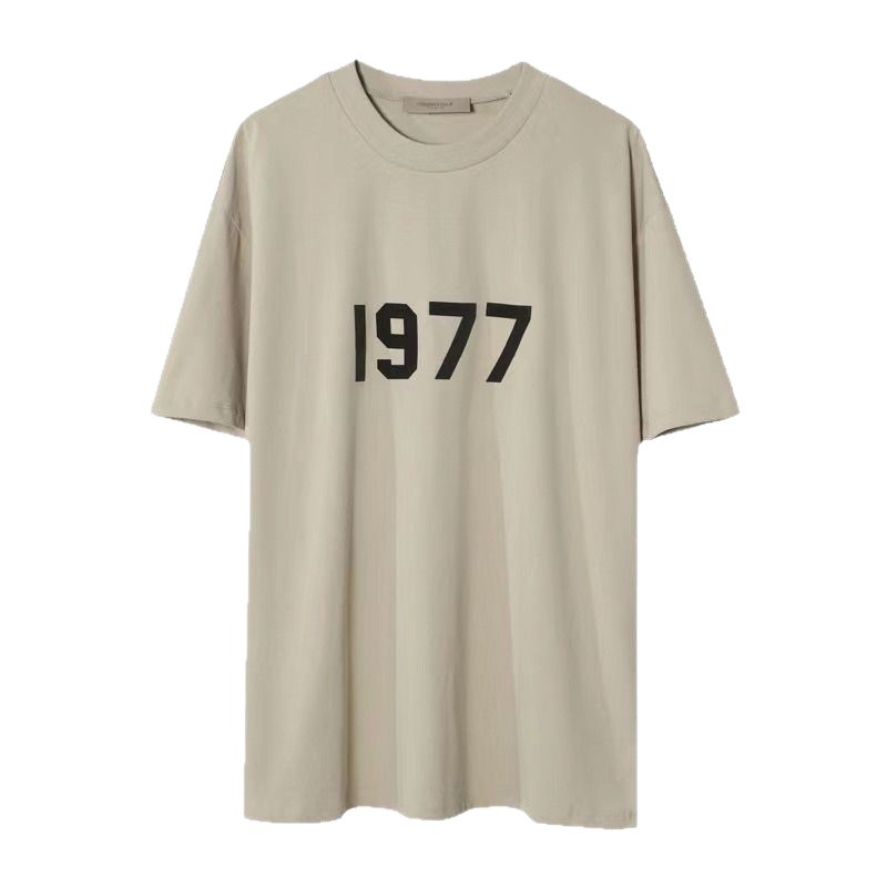 Camiseta de hombre de manga corta Essentials original de gama alta marca de moda Fog High Street 2022 primavera y verano 1977 cuello redondo