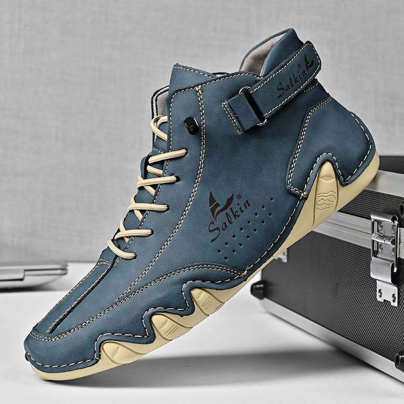 Botas de hombre de pulpo de estilo nuevo transfronterizo Botas Martin de corte medio al aire libre Botas cortas casuales de otoño e invierno para hombres cálidos