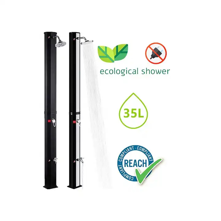 Ducha solar de plata anti-ULTRAVIOLETA del soporte de la ducha 35L con la válvula del interruptor