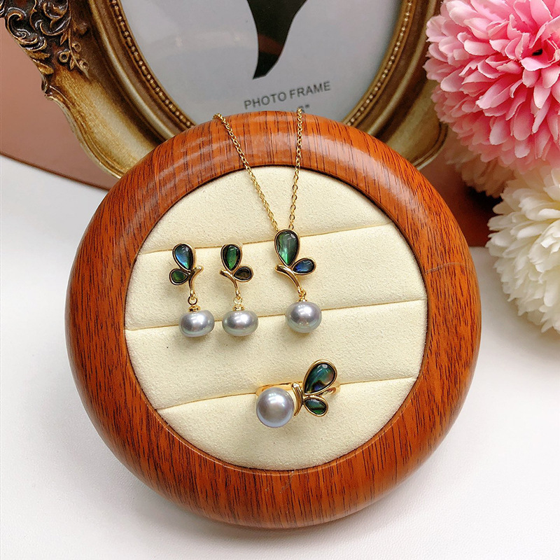 淡水珍珠镶嵌三件套