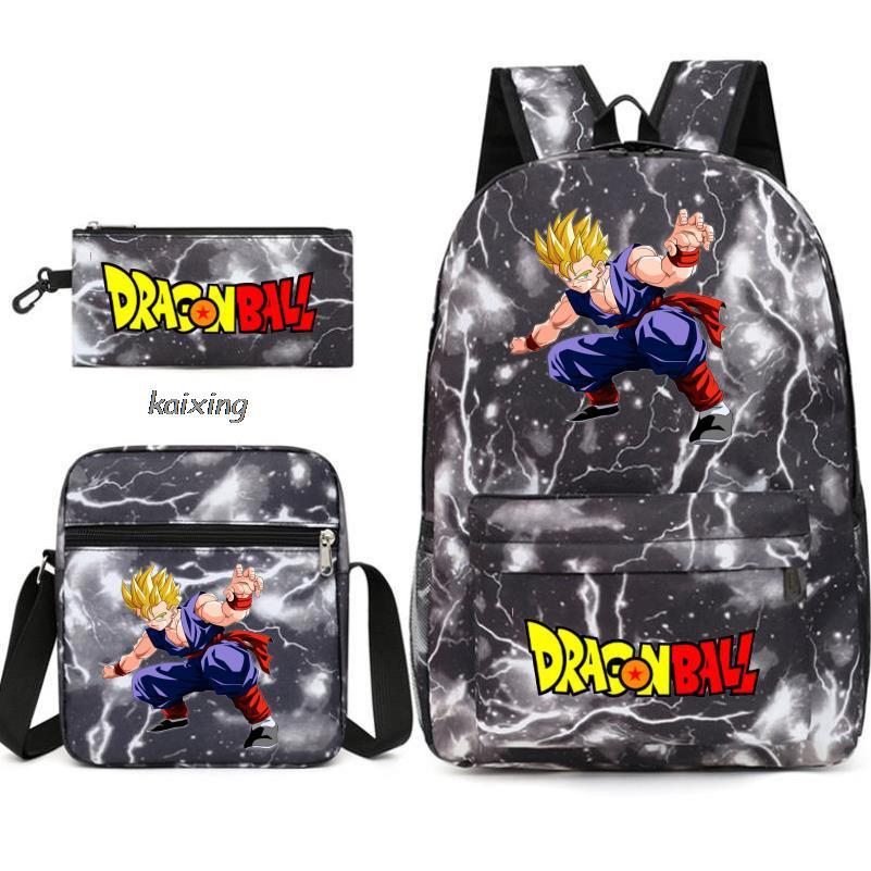 Juventud Dragon Ball mochila estudiante bolsa de hombro bolsa de viaje conjunto de 3 piezas