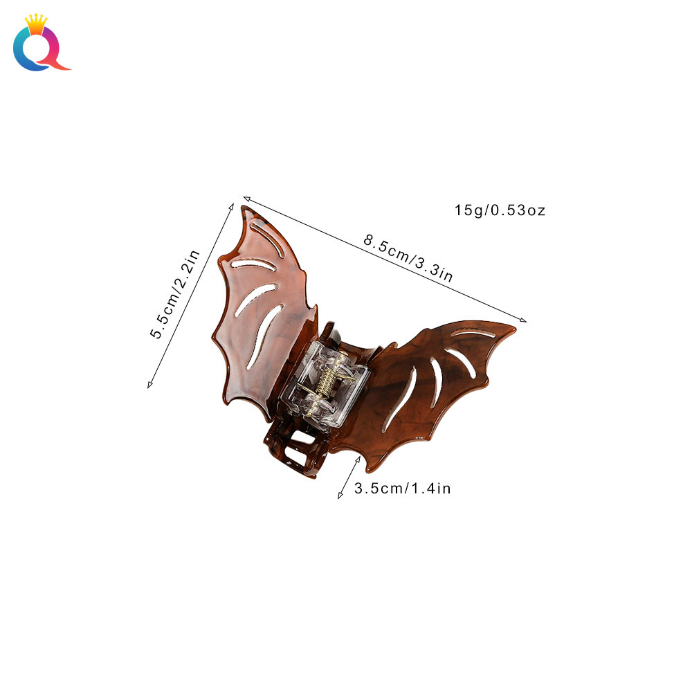48g Weight Hair Claws Hair Accessories Type 1 Piece Quantity Holiday, Festival Occasion Plastic Material Halloween Festival Bat Pattern Women's Gender Cute, Simple Style Style Halloween Cute Simple Style Women's Bat Plastic Hair Claws 6