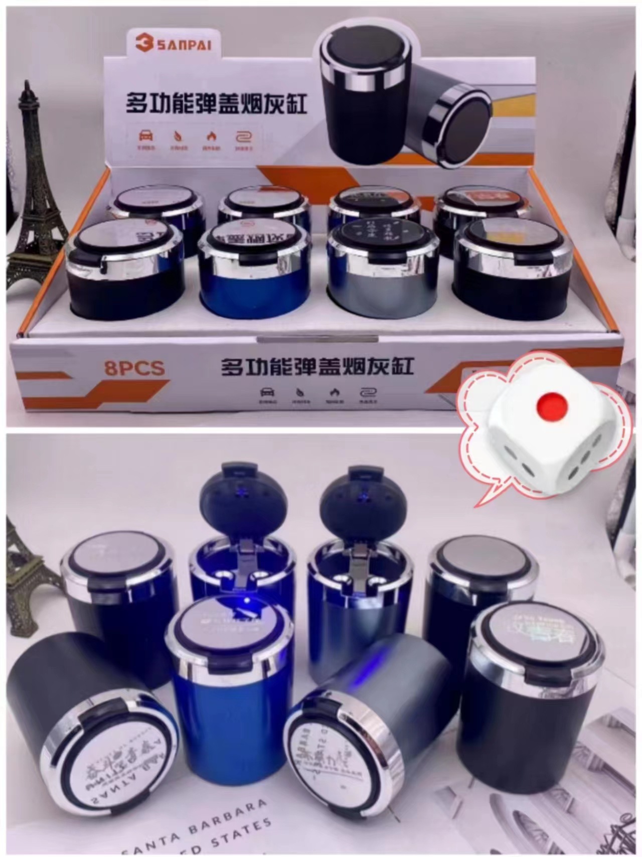 New online celebrity ashtray ceramic liner flame retardant creative personalized gift box
