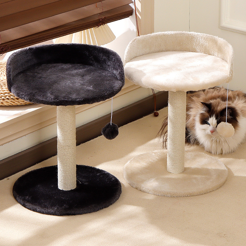 Venta al por mayor de nido de gato pequeño de doble capa, puente de arco, tablero de agarre de gato, juguete de nido de gato integrado, columna de garra de gato de sisal, productos que no ocupan tierra