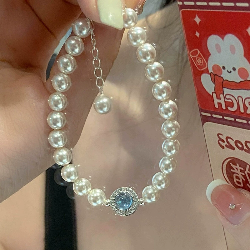 Аксессуары Xingcheng / Xingcheng Accessory, универсальный браслет из бусин с жемчужиной, серебро 925 образец, стиль «легкая роскошь», качественный стиль, китайский стиль