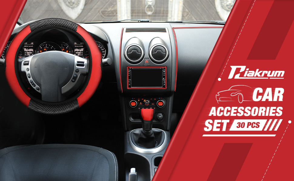 Cross-border hot-selling car steering wheel cover carbon fiber leather stall cover armrest box cushion shoulder pad 30 pieces suit wholesale