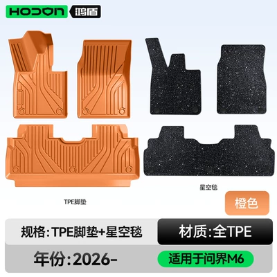Modelə uyğun ayaqaltı — Trunk Mat Supplies - 212t01-wenjie-m6-26-models-double-layer-foot-pad-orange-tpe-thickened-black-starry-sky-blanket-starry-sky-coverage