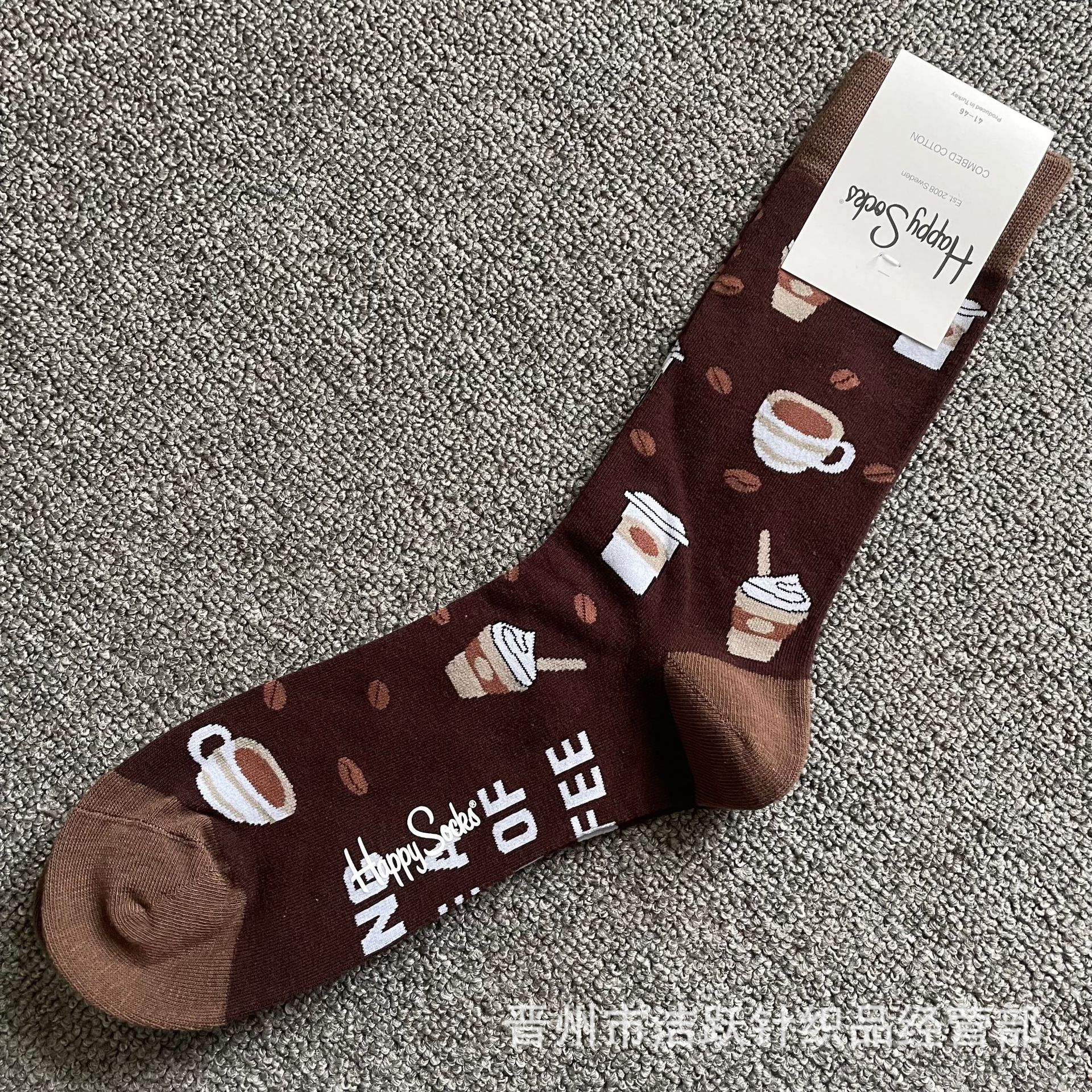 Happy socks新品高品质ハイレザー男性ソックススウェーデンコットンソックスファッションソックスカップルinsロング美脚ソックス