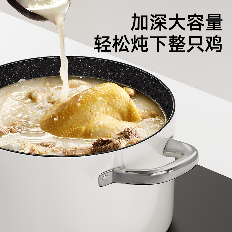 新款陶瓷不粘锅家用陶瓷汤锅加深大容量煲汤锅通用炉灶汤锅批发|undefined
