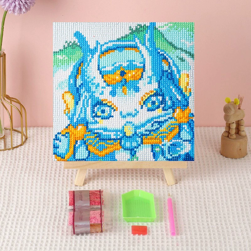 Алмазная вышивка (canvas) Genshin Impact DIY, 20×20 / 30×30, деревянная внутренняя рама и набор инструментов