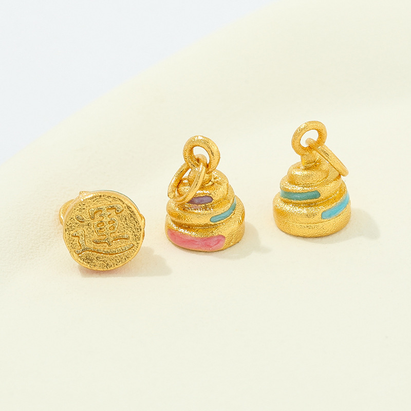 New color retaining sand gold color shit luck original personality dripping bracelet bracelet creative pendant jewelry accessories New color retaining sand gold color shit luck original personality dripping bracelet bracelet creative pendant jewelry accessories