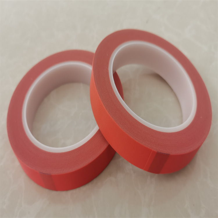 耐高温橙色/橘红色玻璃布胶带 单面硅胶玻璃布绝缘高温胶带浅红色
