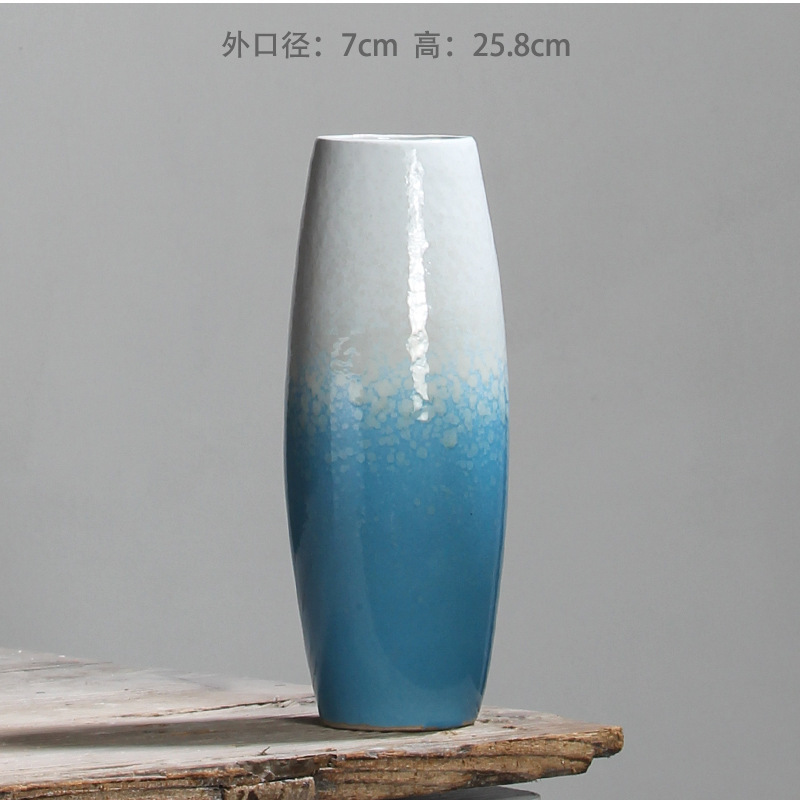 軽い豪華な陶磁器の花瓶の中国式の復古の客間は件の乾いた花の水を飾って生け花器の手作りの陶缶の花器の装飾を植えます。|undefined