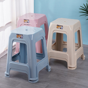 Thickened Adult Household Plastic Stool Household Dining Table Simple High Stool Nordic Plastic Stool Square Stool Bench Wholesale