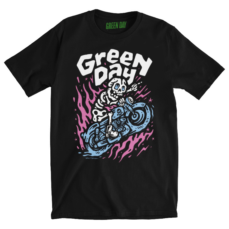 2022 New Green Day Green Day Rock Punk Moto Skeleton Model Skull T-Shirt 2022 New Green Day Green Day Rock Punk Moto Skeleton Model Skull T-Shirt