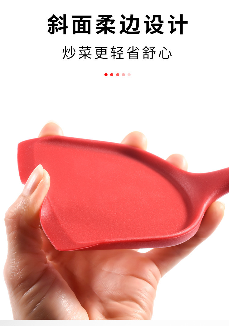 Silikon-Kochlöffel einteiliges Design Chinesischer Spatel Küchenartikel Lebensmittelqualität Antihaft-Kochgeschirr Hitzebeständig Haushaltskochutensilien