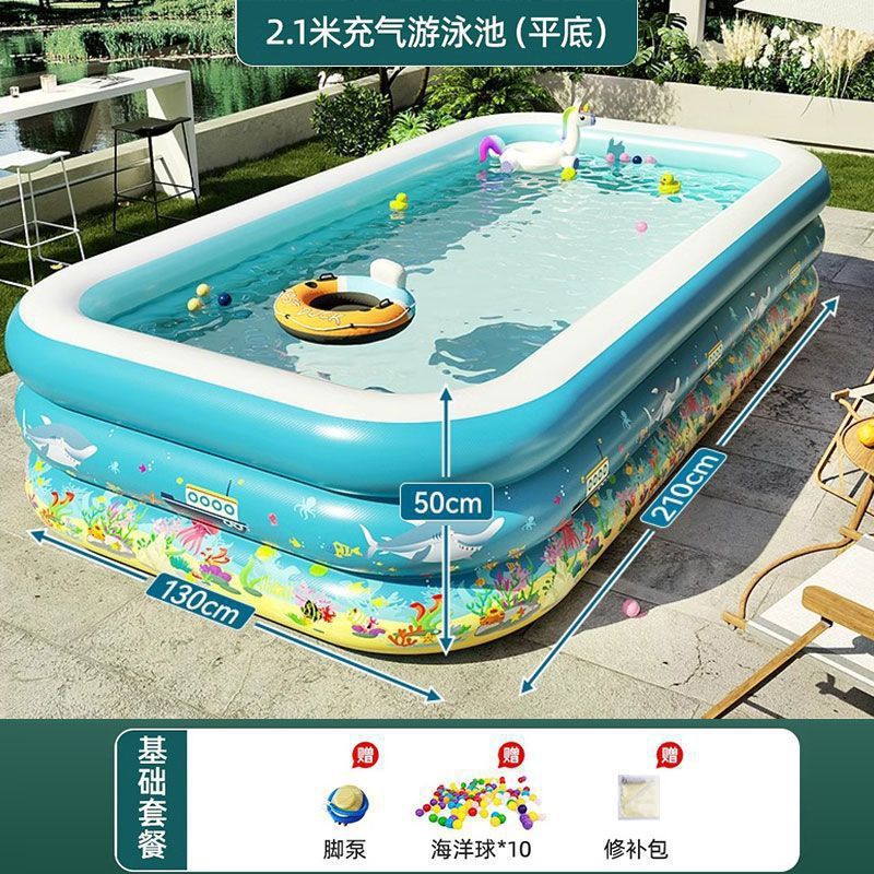 Piscina infláble para niños domésticos, piscina de juego para adultos, gran patio rural al aire libre, bañera plegable de bebé
