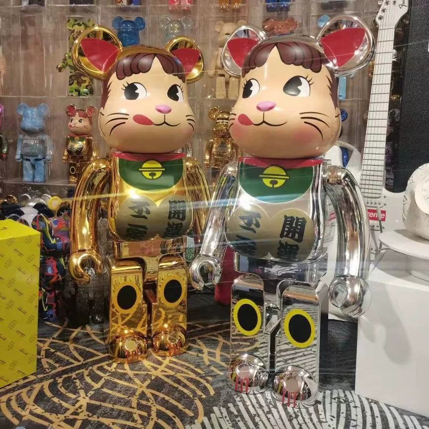 Bearbrick Violent Bear 1000%Plating Tide Playing Bear Hand -Office Toys Home Locker Ladder Van Gogh Qianqiu