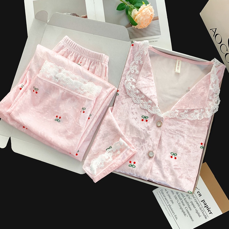 5045#레이스 핑크 체리 - 여성용