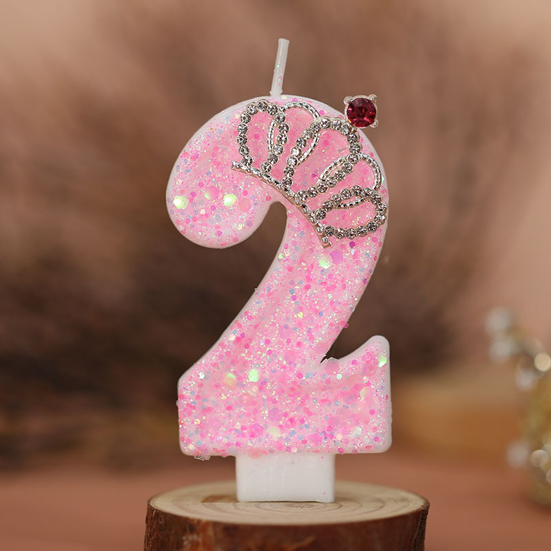 Corona digital rosa vela de cumpleaños mercancía transfronteriza temu amazon shein pastel decoración vela creativa