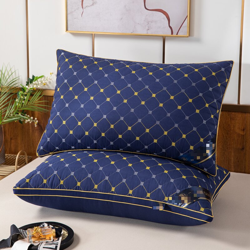 자수 4 그리드 다크 블루