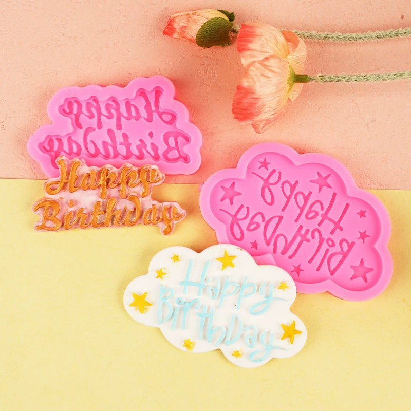 Кекс-декор «Yun Duo Happy Birthda Chocolate Model Cake Decoration Account Ultra Light Gradient Model Baking Tool»