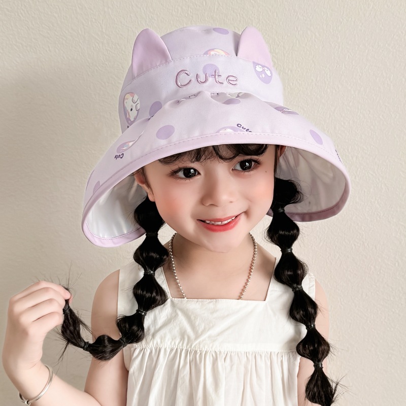 Sombrero para el sol para niños Sombrero de techo vacío de aleros grandes de verano Sombrero para el sol lindo Sombrero de protección solar resistente a los rayos UV para bebés para hombres y mujeres