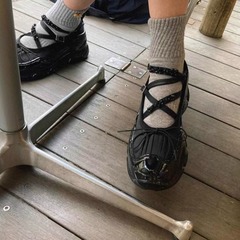 秒發！小眾復古真皮蝴蝶結搭扣厚底樂福鞋瑪麗珍單鞋小皮鞋夏