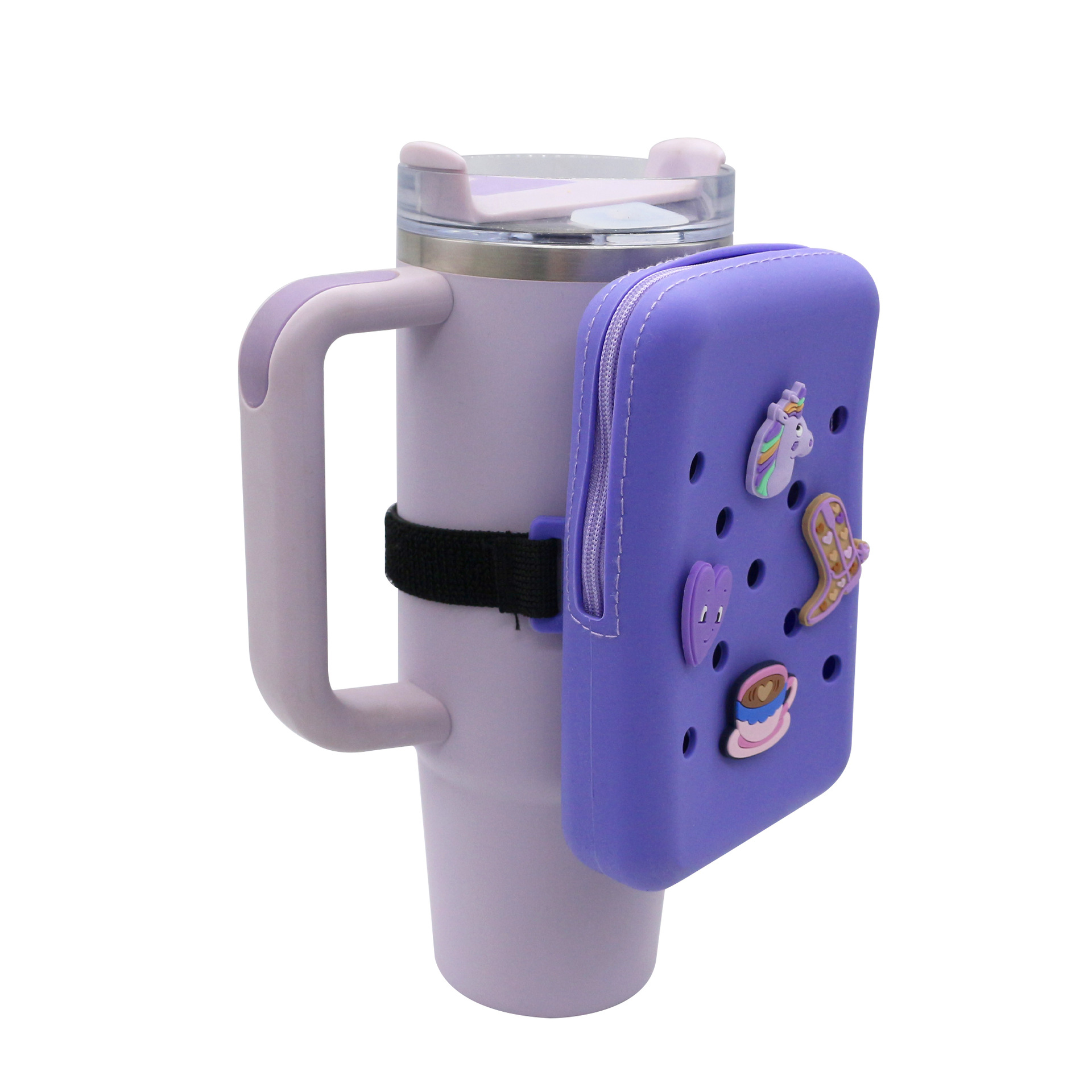 Bolso de agujero de silicona con taza de agua stanley explosiva transfronteriza 40oz Ice Ba Cup Monedero Bolso de brazo deportivo al aire libre