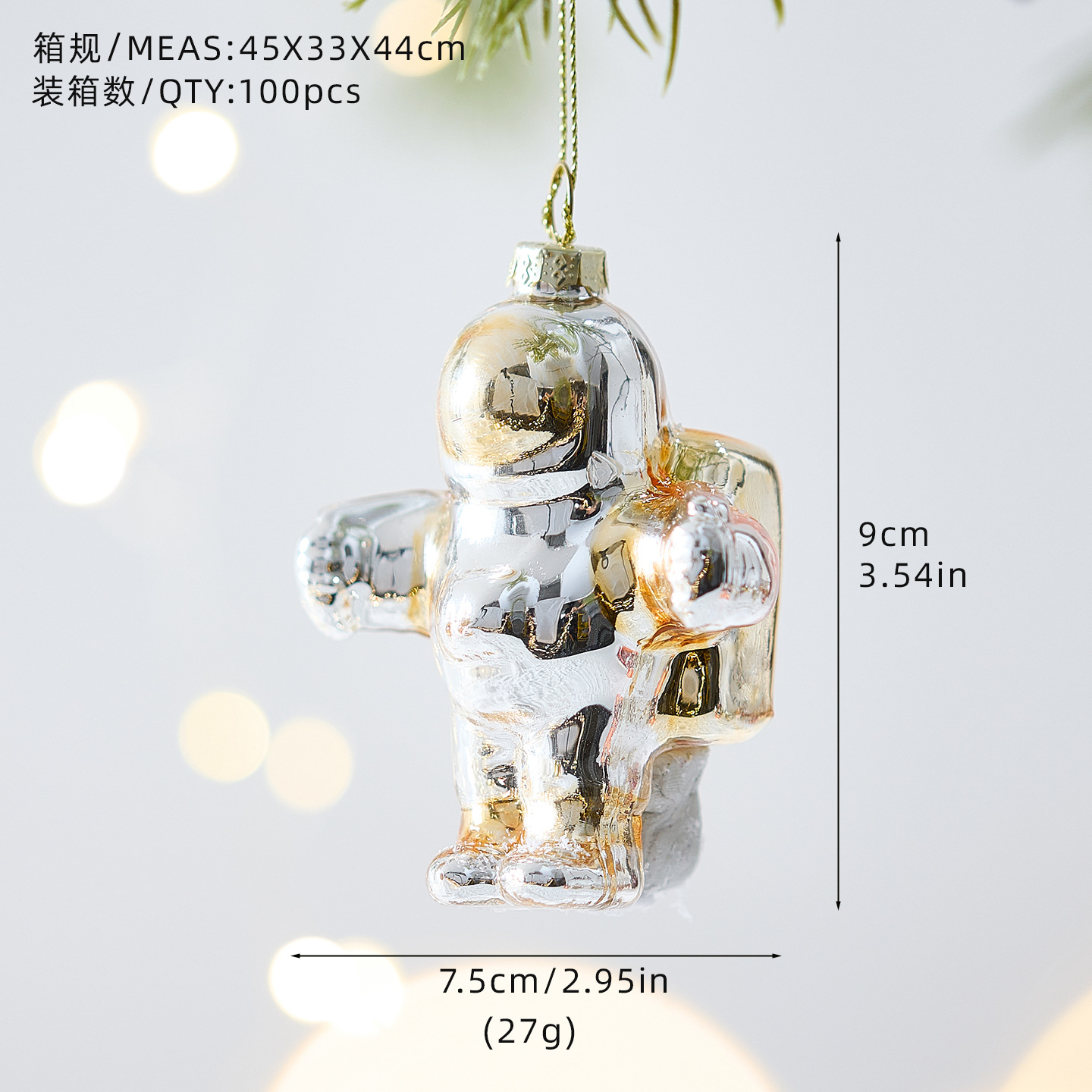 Nuevos productos transfronterizos de decoración de Navidad colgantes creativos de vidrio pintado colgantes de la atmósfera del diseño de escena