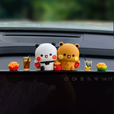 Car ornaments – screen or rearview mirror - good-luck-123-american-coffee-lemon-tea-two-orange-ornaments-comes-with-adhesive-strips