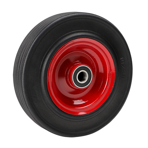 Dajin 10-inch flat-top rubber wheel solid wheel trolley tiger wheel industrial heavy-duty silent roller