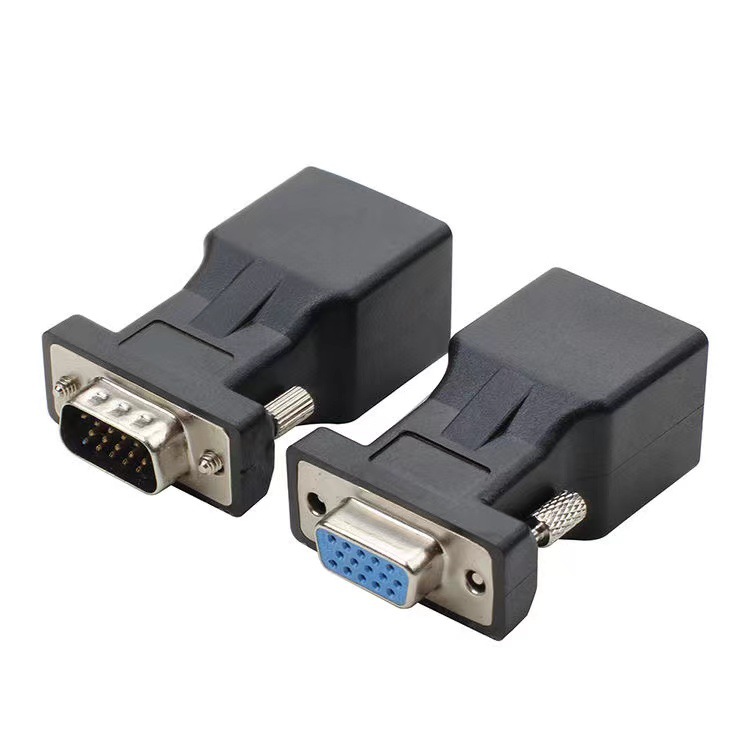 VGA转RJ45 网口 网线连接器VGA公母头信号转换头/线 延长器显示器