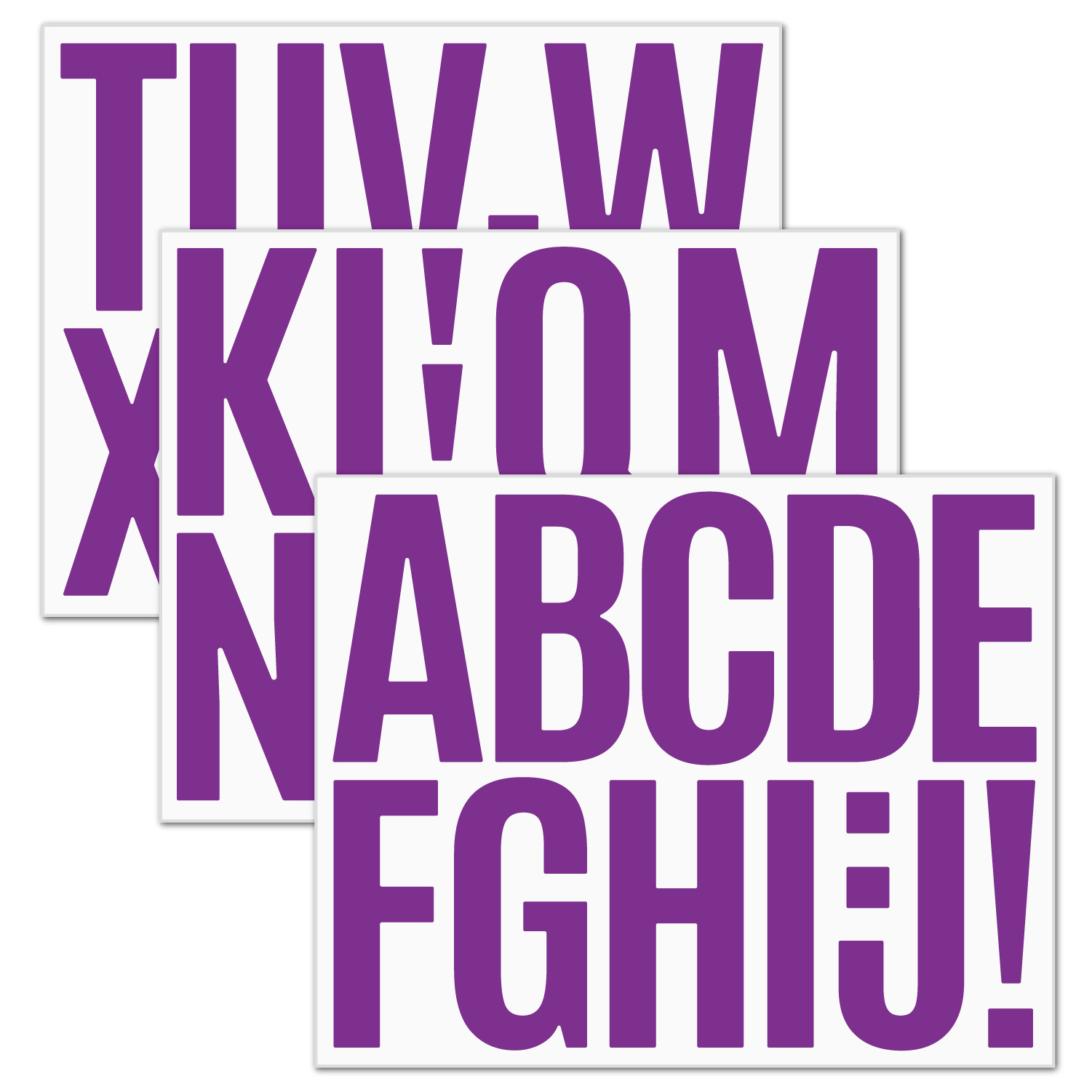 3 inches 26 letters-[purple] 3 sheets/set P162